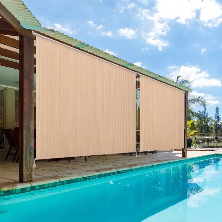 Semi-Sheer Outdoor Roller Shade Symple Stuff Length & Width