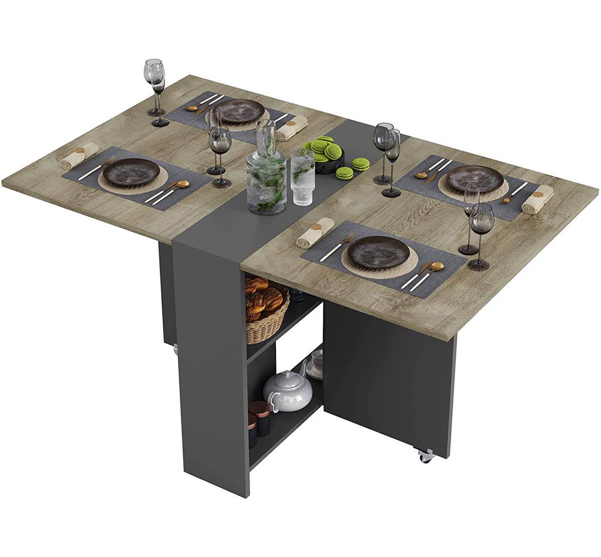 Kaviyon Solid Oak Trestle Dining Table Folding Dining