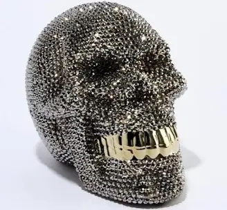 Rhinestone Skull Bank - 8" Long