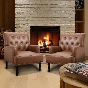 28.5" W Faux Leather Armchair