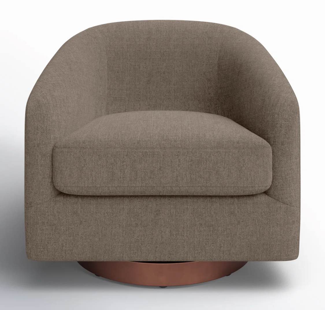 Bennett Upholstered Swivel Barrel Chair