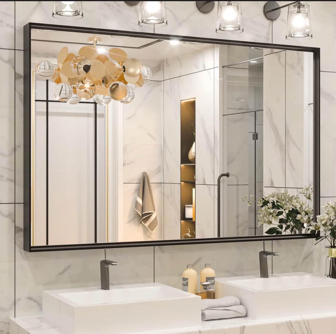 stemn 1.6'' thick bathroom vanity mirror decorative wall mirror accent mirror