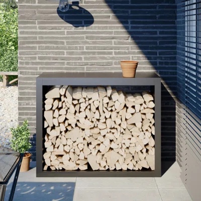 Firewood Rack Anthracite 39.4"X15.7"X39.4" Steel
