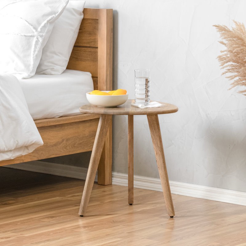 Azori Solid Wood 3 Legs End Table By Wade Logan®