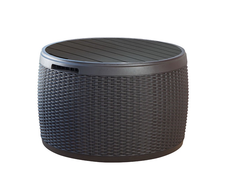 Keter Circa 37 Gallon Rattan Durable Resin Outdoor Storage and Organization Deck Box Ideal For Patio