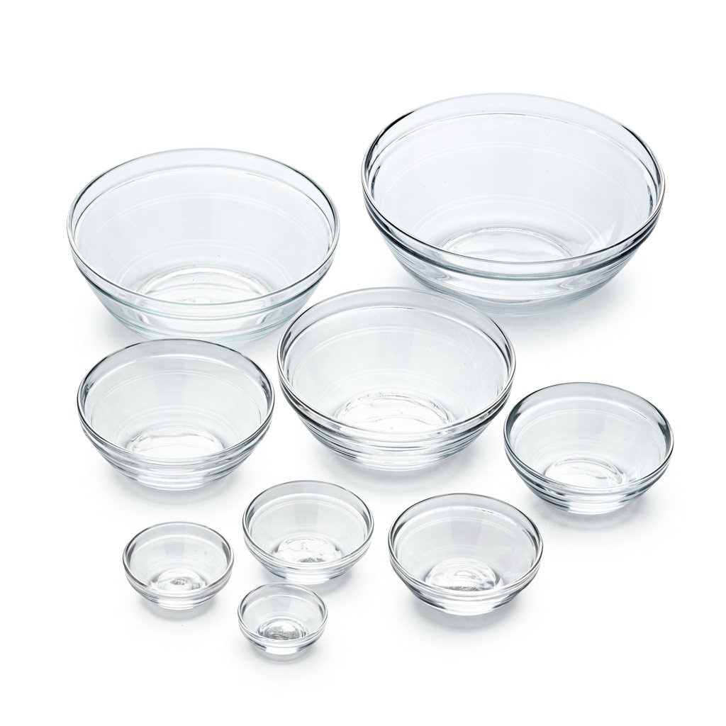 Gigogne Tempered Glass 9 Piece Nested Mixing Bowl Set
