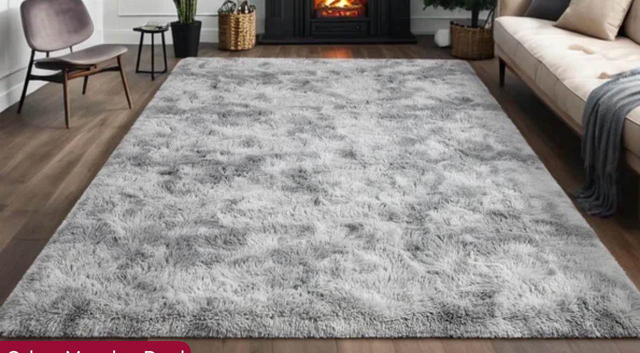 Antonije Tie Dye Shag Area Rug in Gray ( 8 x 10)