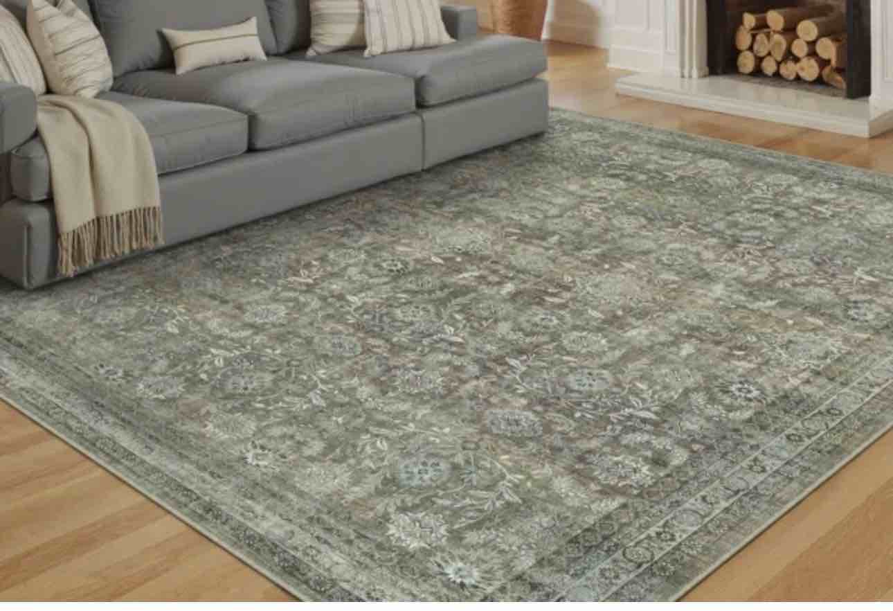Vintage Full Pattern Washable Area Rug with Non-Slip Backing ( 8' x 10')