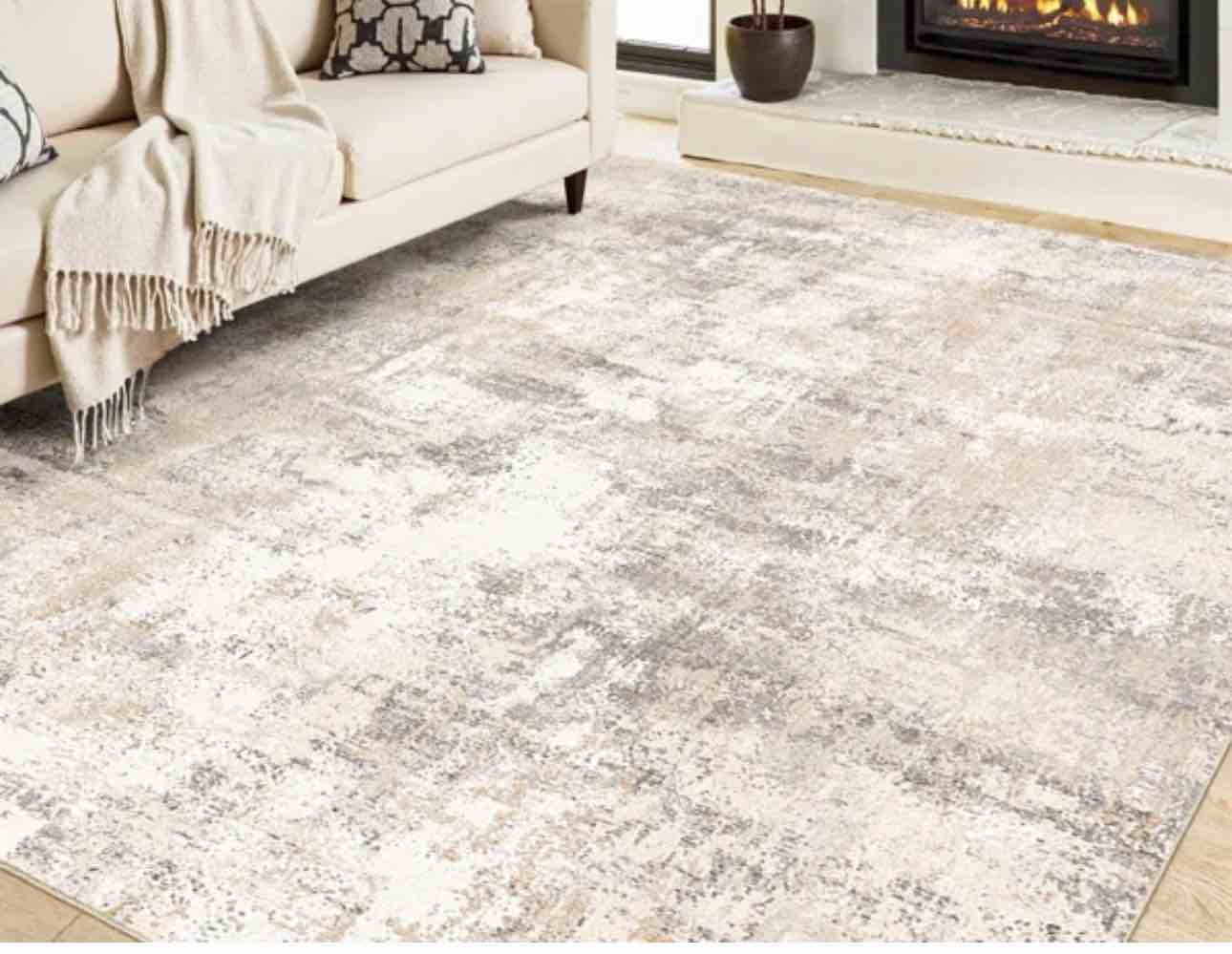 Elroy Modern Abstract Machine Washable Area Rug with Non-Slip Backing ( 8' x 10')