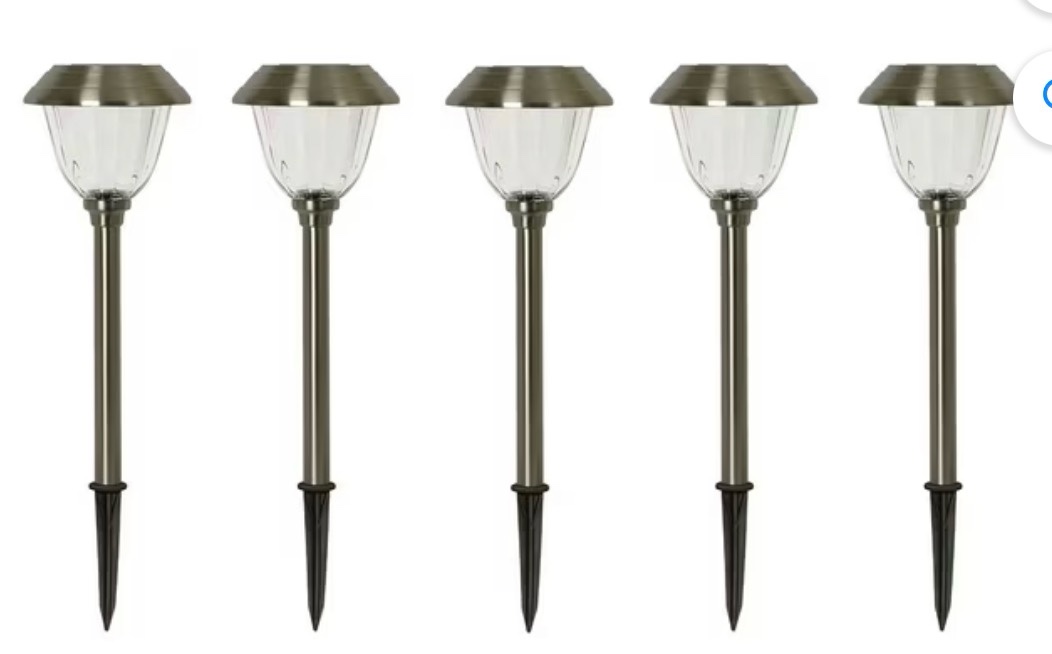 Member's Mark 5-Piece LED Solar Path Lights, Stainless Steel