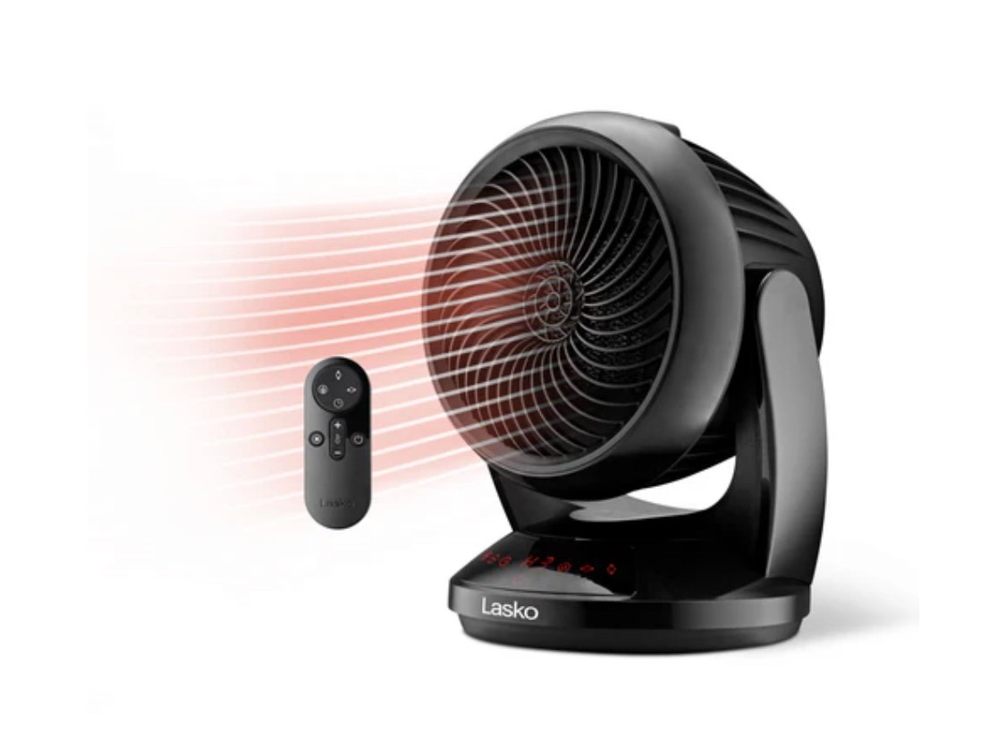 Lasko CS12350 Whirlwind Orbital Oscillation Ceramic Space Heater with Remote: Black
