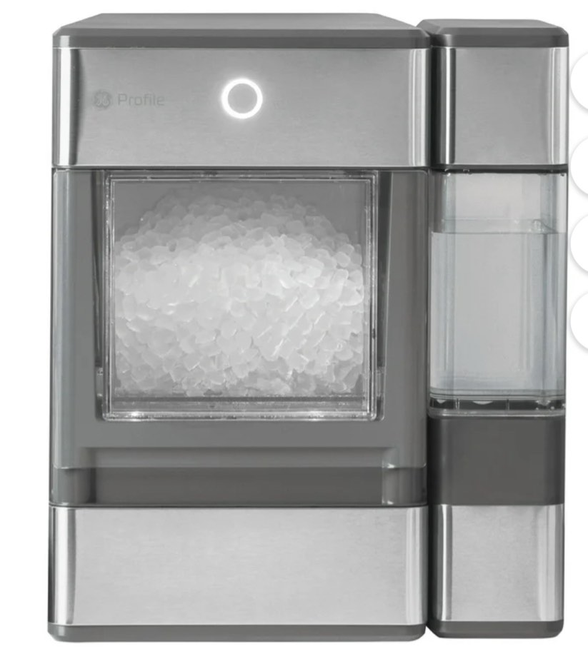 ge profile™ opal™ nugget ice maker + side tank, countertop icemaker, stainless steel, 33lbs daily ice production