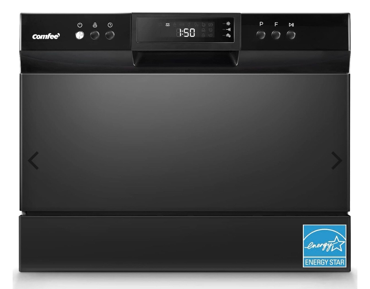 COMFEE’ Countertop Dishwasher, Energy Star Portable Dishwasher, 6 Place Settings & 8 Washing Programs, Speed, Baby-Care, ECO& Glass, Dish Washer for Dorm, RV& Apartment, Black