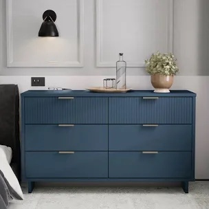Manhattan comfort Granville 55.07  double wide dresser, midnight blue (may be missing hardware and cosmetic damage due to condition of box) 