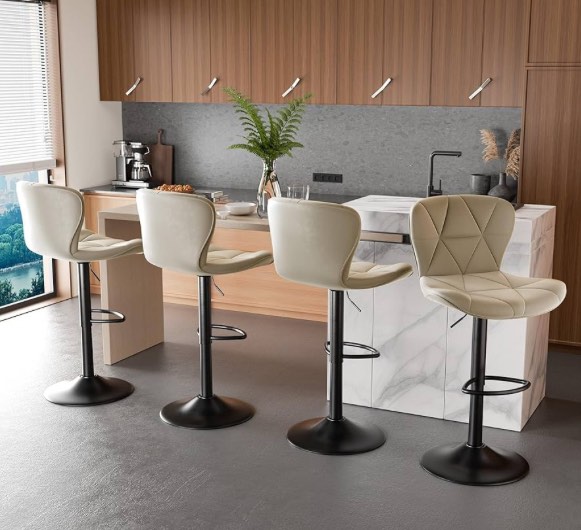 set of 4 Anjolee 32.5'' Swivel Adjustable Kitchen Bar Stool (needs cleaned)