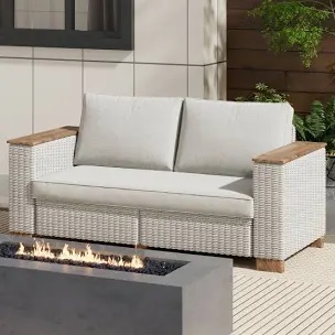 Akaoh 63” Wide Outdoor Patio Sofa with Cushions