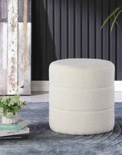 Boucle Round Ottoman