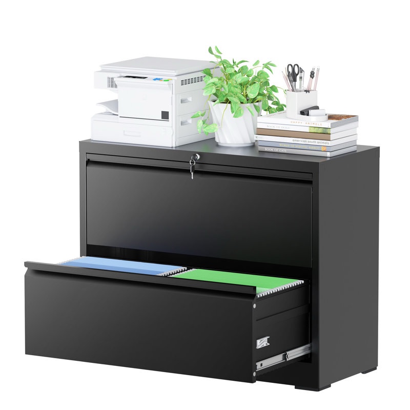 35.43"W 2 Drawer Metal Lateral File Cabinet for Home Office - A4/Letter/Legal Size