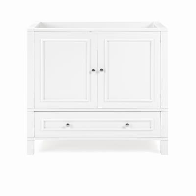 Alaterre Furniture Williamsburg Vanity Without Sink 36-in White Bathroom Vanity Base