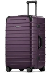 LUGGEX Checked Suitcase with Spinner Wheels, FLO5 Expandable Polycarbonate Hard Shell Suitcase with TSA Approved Lock (FX-Core, Purple, 28 Inch)