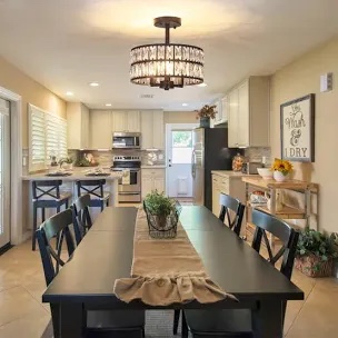 3-Light Crystal Ceiling Light Fixture Semi Flush Mount Chandelier