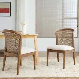 Cayli Wood & Rattan Dining Chairs (2 chairs)