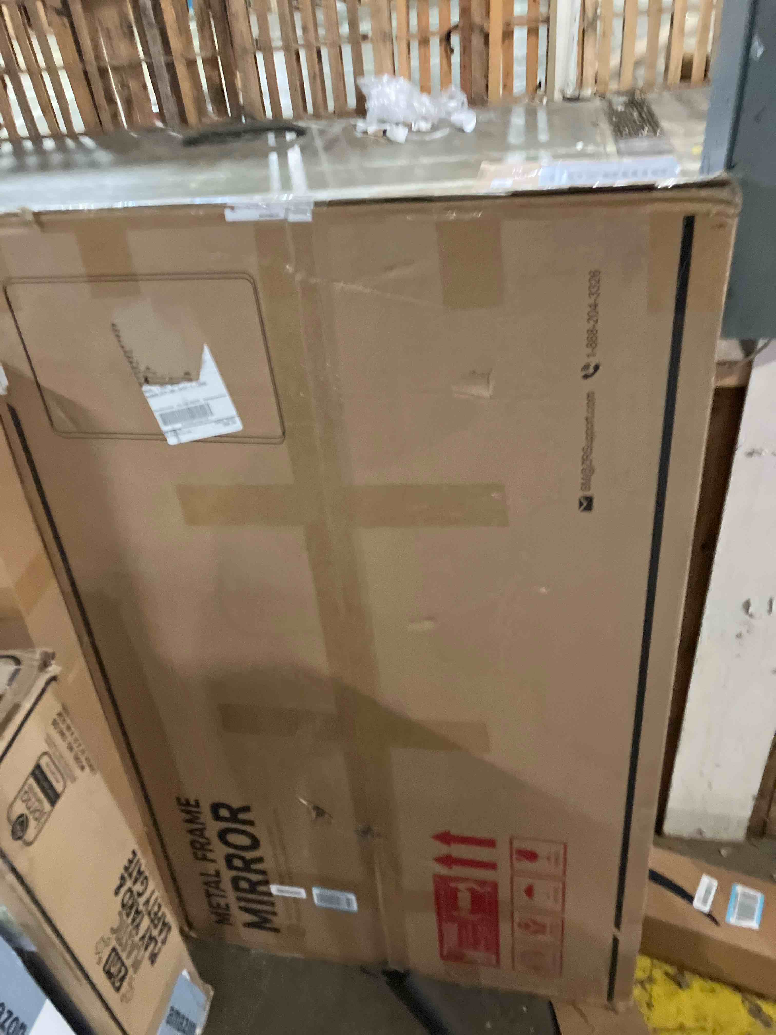 Condition photo showing New/Like New for Keonjinn 48 x 30 Brushed Nickel Bathroom Mirrors for Over Sink, Large Rounded Rectangle Bathroom Vanity Mirror, Modern Decorative Silver Mirror, HD Tempered Glass Wall Mirror(Horizontal/Vertical) Brushed Nickel 30"L x 48"W