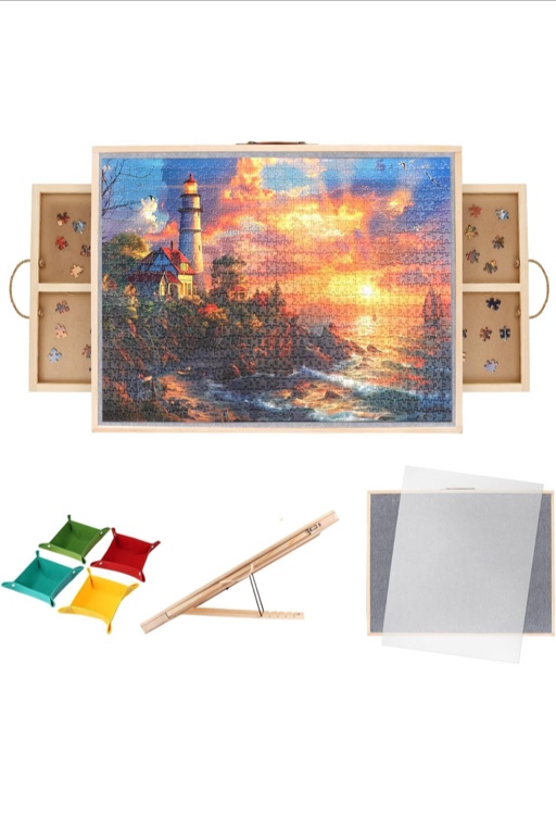 1500 Piece 2-in-1 Tilting & Rotating Puzzle Board with Drawers?35"x27" Adjustable 5 Angle Jigsaw Puz