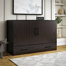 ashby queen cabinet bed with storage drawer, espresso, box 1 of 2