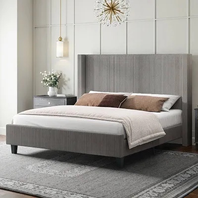 Wauseon Corduroy Upholstered Bed