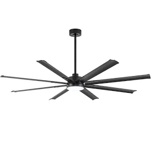 ikera 72'' large windmill ceiling fans with lights and remote, quiet reversible dc motor, 8 aluminum blades, timer, 7''/24'' downrods, for indoor/covered outdoor use