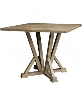 Modern Farmhouse Square Counter Table 45inch Solid Wood Rubberwood Antique Finishing Rustic Look Distressed Look Wire Brushed for 4 seaters 36inch height