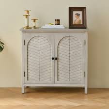Marckson Exclusive Crafted Gray Finish Unique 2-Door Cabinet Blending Elegance with Practicality