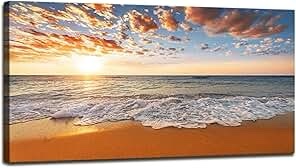 Tranquil Shores Sunset Beach Horizon IV - Beach Wall Art