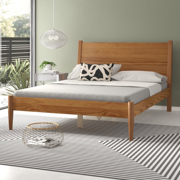 Queen Solid Wood Bed Frame with Spindle Design