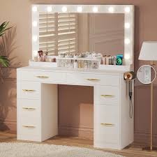 Makeup Vanity With Lights, Vanity Desk With Mirror And Drawers(missing boxes) 