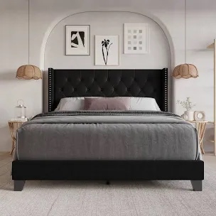 Black Ameire Upholstered Bed