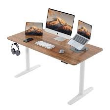 Electric Height Adjustable Standing Desk with Round Tube Column