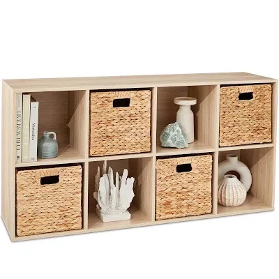 8-Cube Bookshelf, 11in Display Storage System, Organizer w/ Removable Back Panels