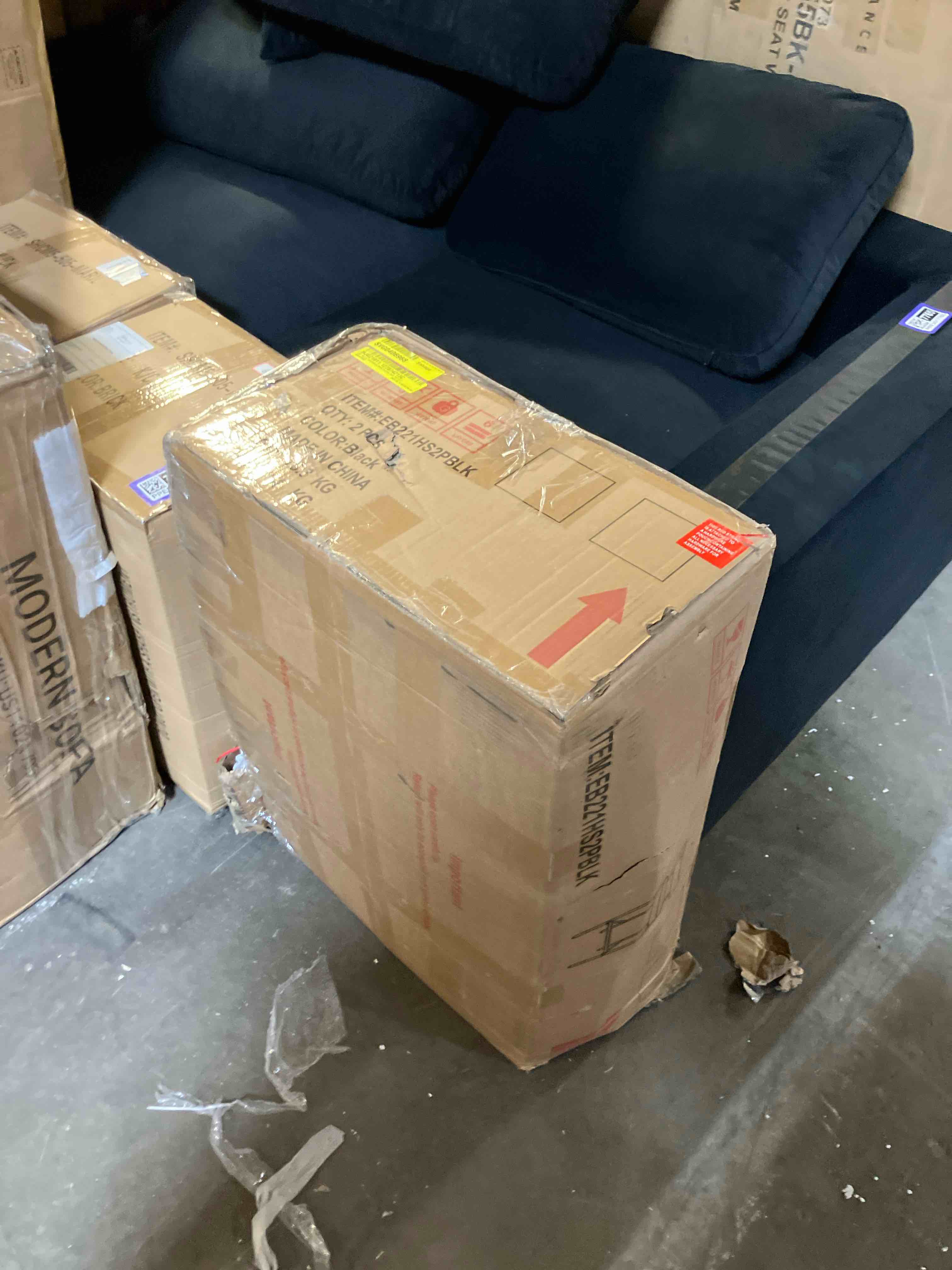 Condition photo showing New/Like New for 28" Boucle Upholstered Metal Counter Stool Set Of 2