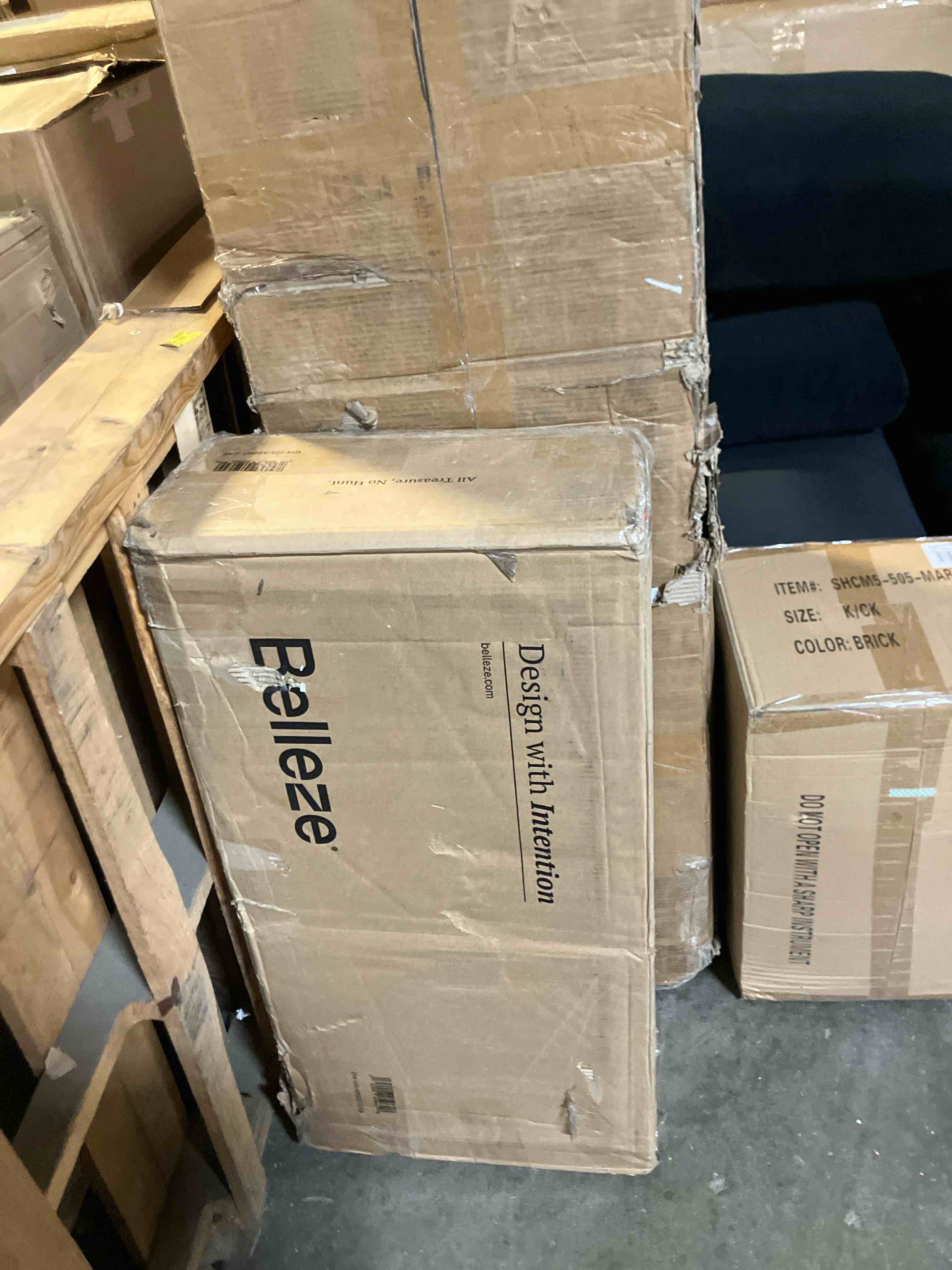 Condition photo showing New/Like New for BELLEZE Modular Fluted Sideboard Buffet Cabinet with Storage, Mid-Century Modern Console Table with Symmetrical Arched Doors, Elegant Credenza for Dining Room, Kitchen, and Living Room, Caramel Brown