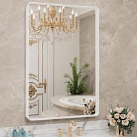aevar high-strength tempered glass and aluminum alloy framed french cleat mounted wall decor bathroom vanity mirror with 5-year warranty