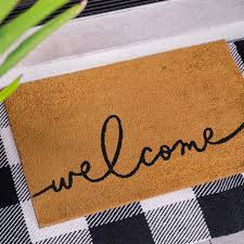 Brown welcome mat