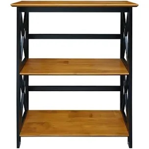 Montego three shelf bookcase antique walnut black