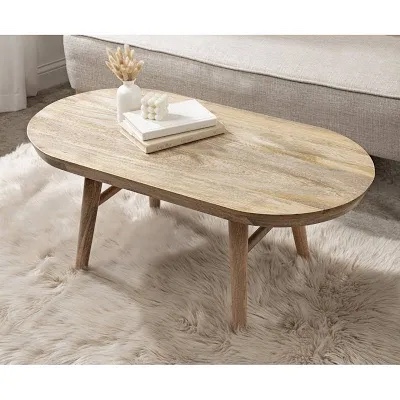 berenike oval living room coffee table with tapered legs