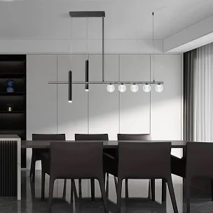 7 light gray LED kitchen island pendant