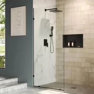 DeerValley stainless steel matte black 36”X78” shower door
