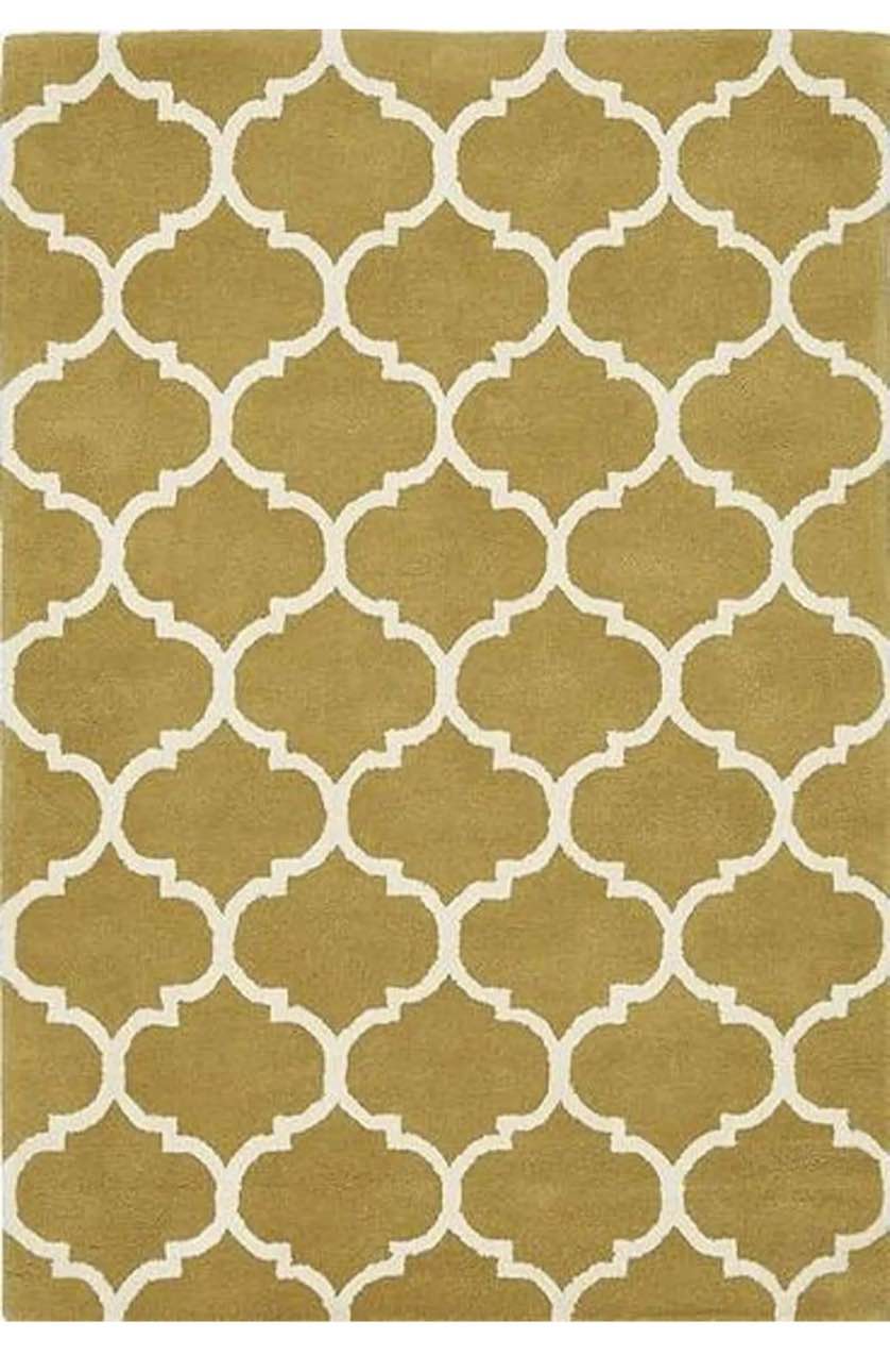 Yellow Aesthetic Hand Tufted Wool Rug| Soft Wool Rug for Bedroom Living Room Decor |Custom Design Floor Decor Area Rug| Handmade Area Carpet (5x8 Ft / 150x240 Cm)