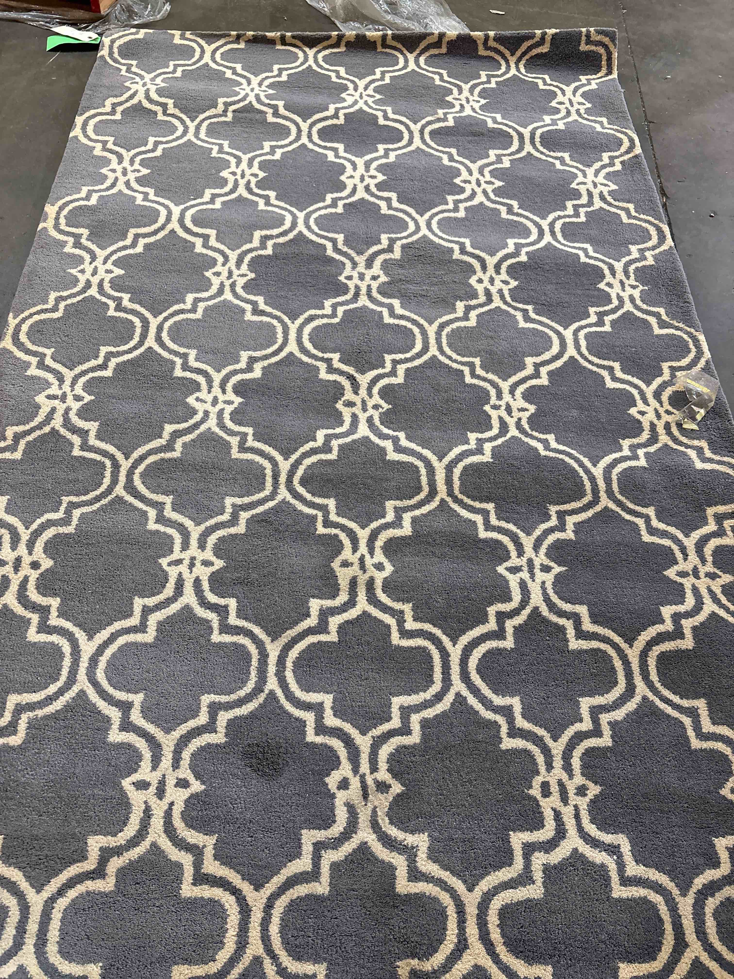 Rugs.com Lattice Collection Rug – 5x8 Square Dark Gray Medium-Pile Rug Perfect for Living Rooms