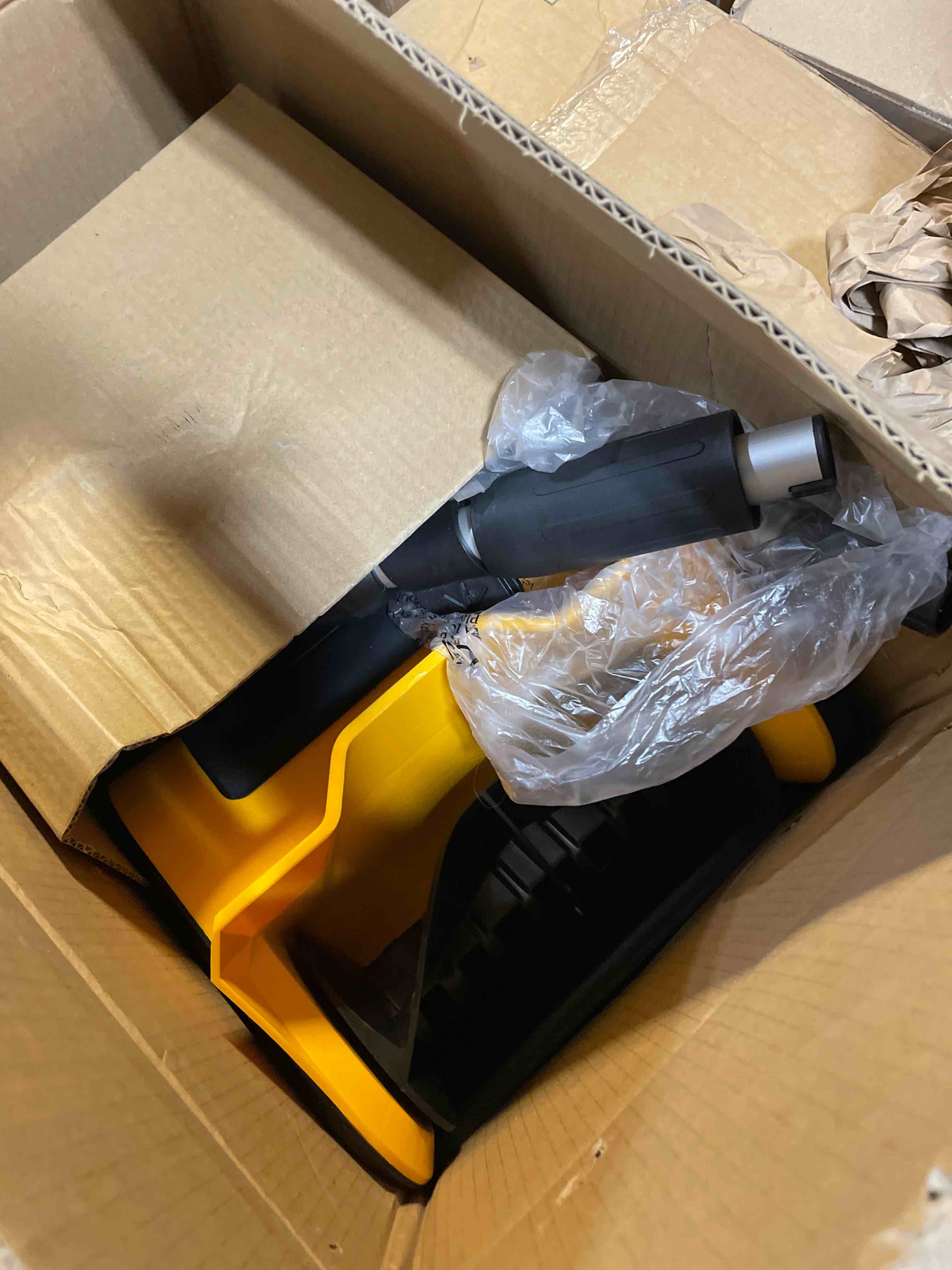 Condition photo showing Good Condition for Cordless Snow Shovel Compatible with DeWalt 20V Battery, 12" Electric Snow Blower with 20FT Max Throw & Adjustable Handle & Safety Switch, Snow Thrower for Driveway, Deck, Patio, Steps (NO Battery) Yellow